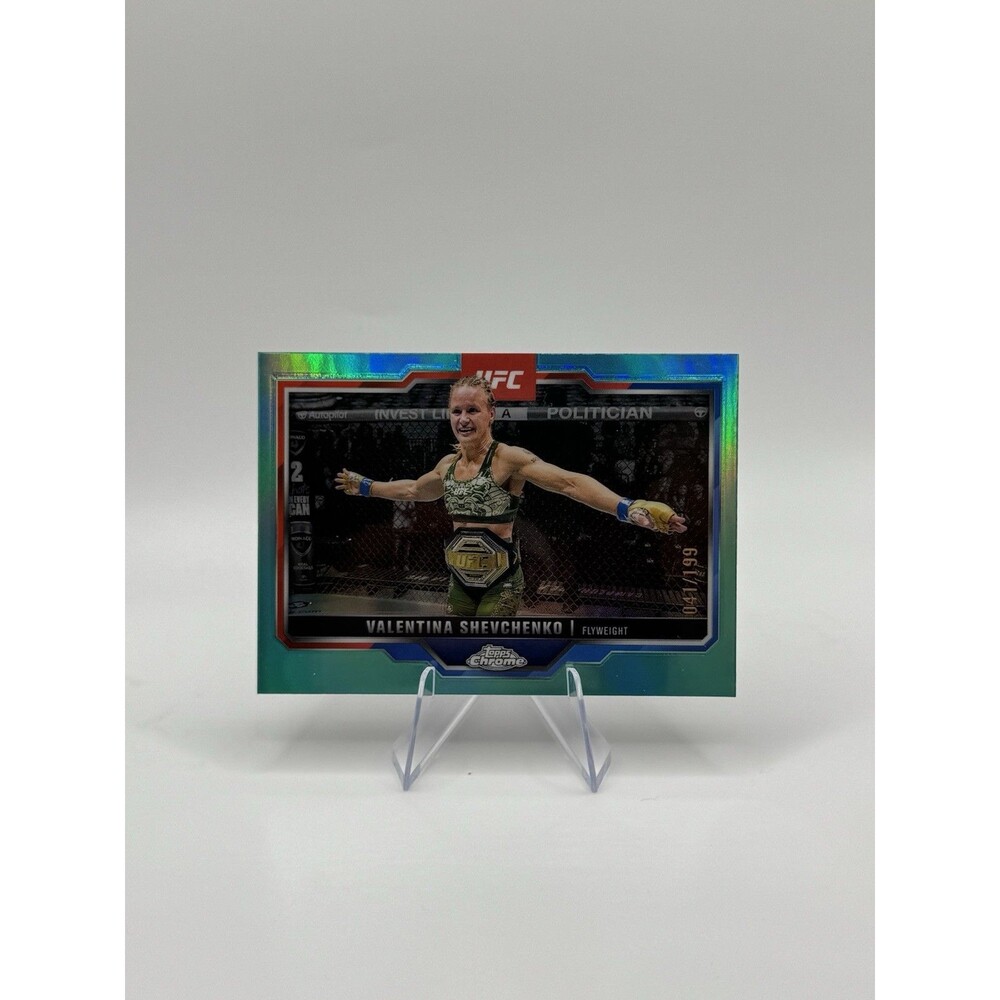 2025 TOPPS CHROME UFC VALENTINA SHEVCHENKO AQUA REFRACTOR #041 /199 #166
